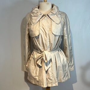 Parma light weight A-line coat with belt cotton/polyester blend size Large